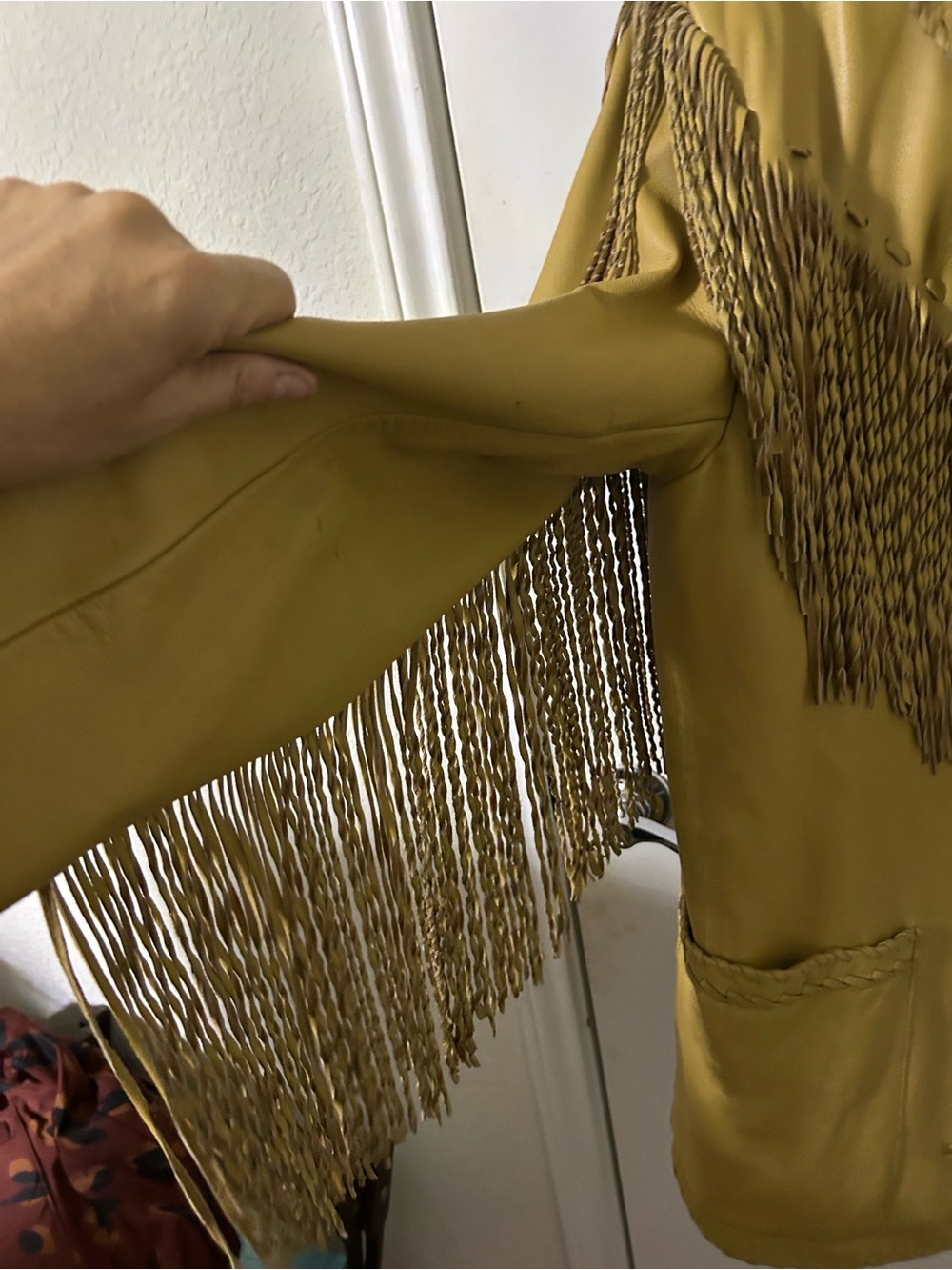 Vintage Double D Ranchwear Camel Fringe Long Western Boho - Picture 10 of 11